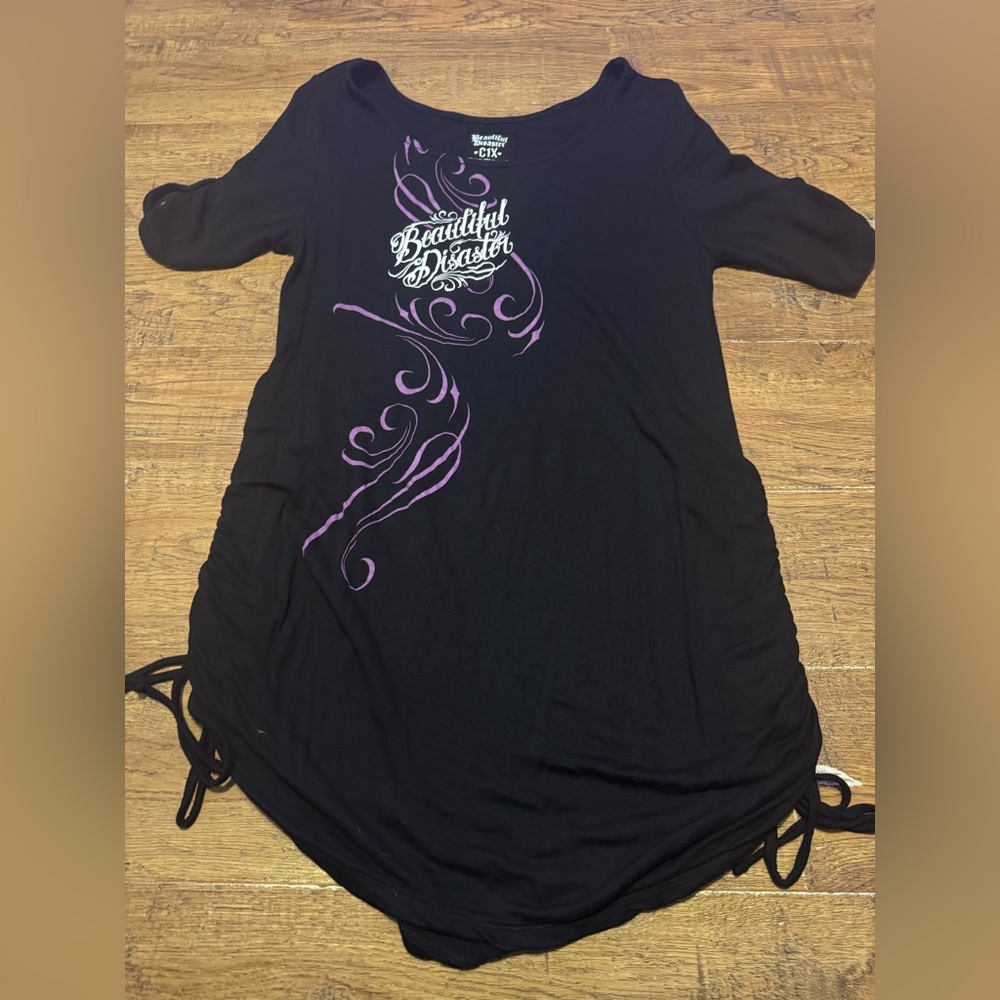 Mini dress Beautiful Disaster 1X C1X NEW don’t judge me RARE HTF shirt dress ADJ